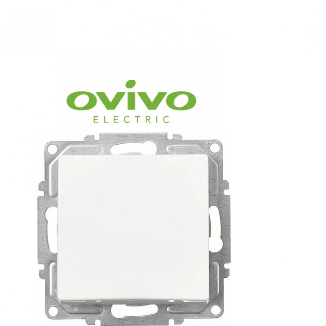 Ovivo Beyaz Tekli Anahtar Çerçevesiz Grano