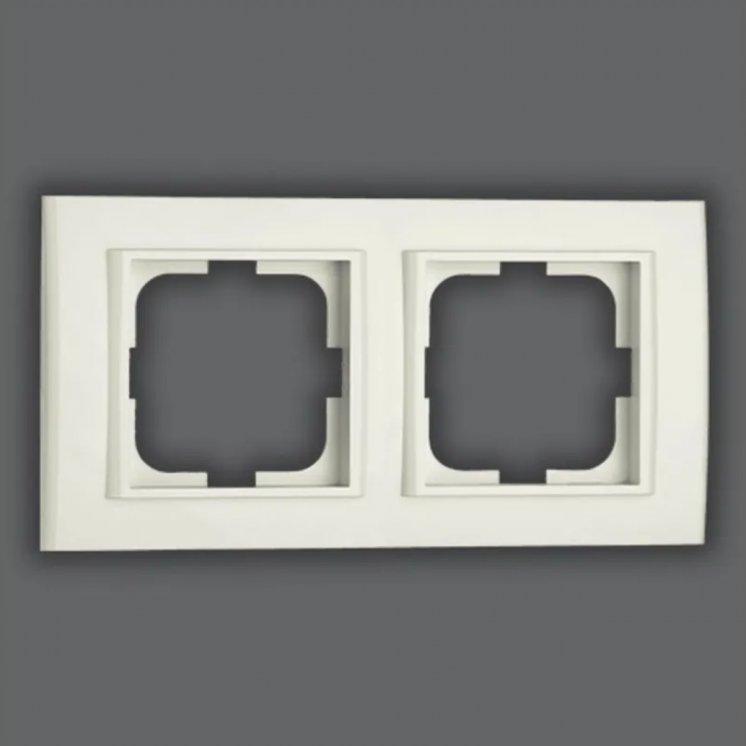Ovivo Grano Beyaz 2’li Çerçeve – Modüler Uyumlu, Parlak Yüzey, Sıva Altı