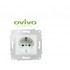 Ovivo Grano Serisi Topraklı Priz – Beyaz Renk, Şık Çerçeveli