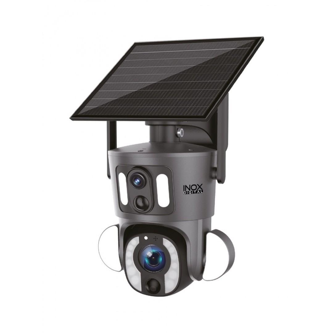 Inox INOX-224 3+3 MP Dual Lens 4G Solar Sim Kartlı IP Kamera | Güneş Enerjili, PIR Sensör, Çift Yönlü Ses