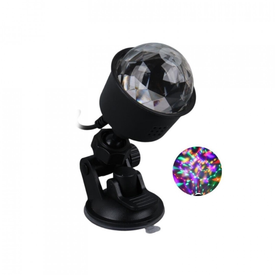 LEDx KX-6889USB Şarjlı Disko Projeksiyon Lambası - RGB 360° Döner Başlıklı
