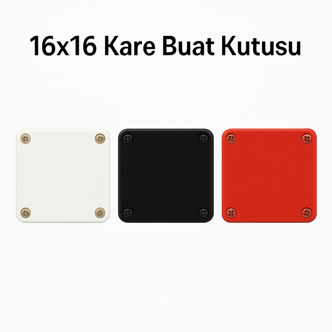 16x16 Kare Buat Kutusu – 160x160 mm PVC Bağlantı Kutusu, Vidalı Kapaklı 16x16 Kare Buat Kutusu – 160x160 mm PVC Bağlantı Kutusu, Vidalı Kapaklı