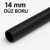 14 mm Siyah Düz Boru – Sert PVC, Elektrik Tesisatı İçin Uygun