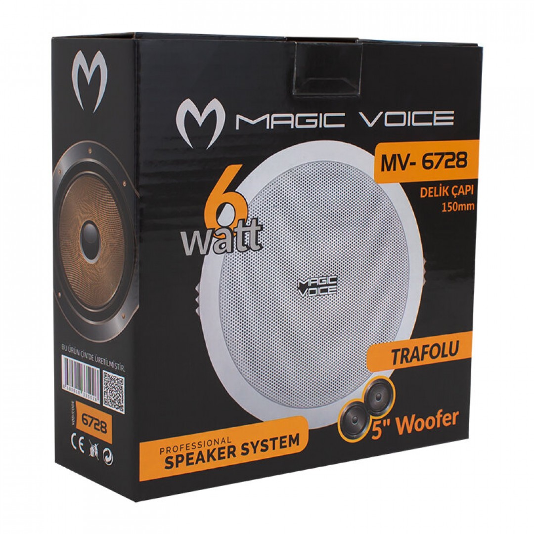 Magicvoice MV-6728 13 Cm 6W 100V Trafolu Alçıpan Tavan Hoparlörü