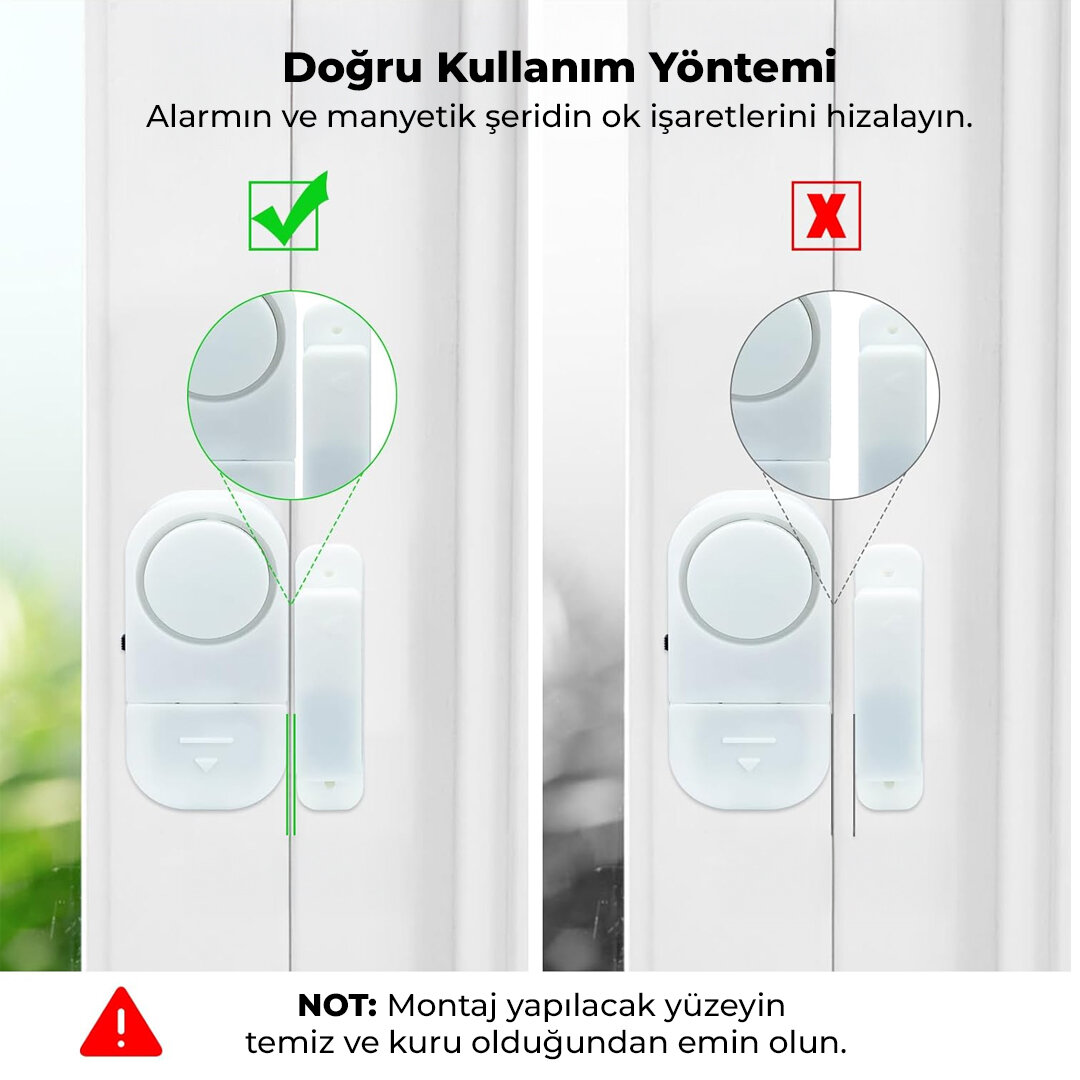 Mini Manyetik Pencere ve Kapı Güvenlik Alarmı – Kablosuz Kapı Pencere Alarm Sensörü